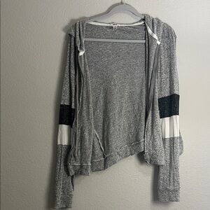 Heather Gray and Black Women's Cardigan